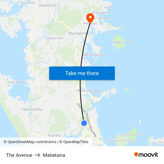 The Avenue to Matakana map