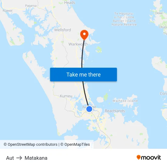 Aut to Matakana map