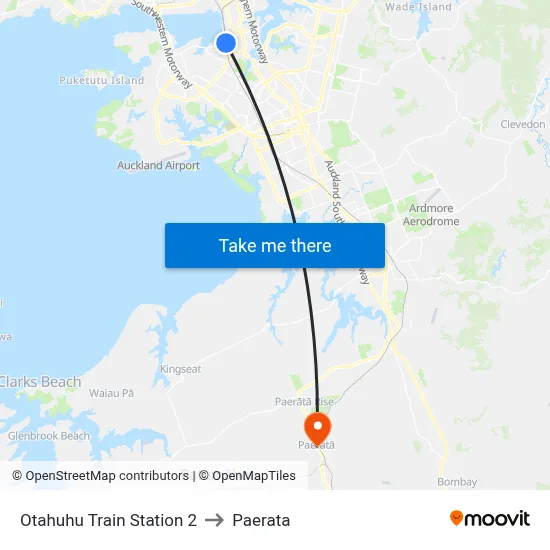 Otahuhu Train Station 2 to Paerata map