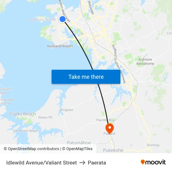 Idlewild Avenue/Valiant Street to Paerata map