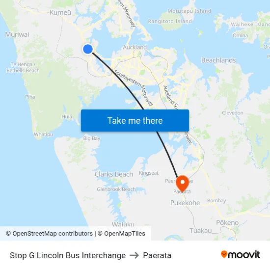 Stop G Lincoln Bus Interchange to Paerata map