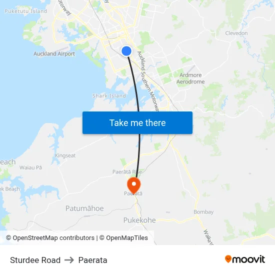 Sturdee Road to Paerata map