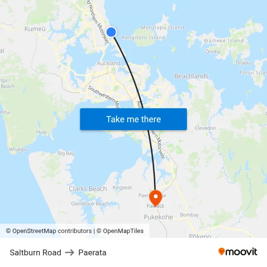 Saltburn Road to Paerata map