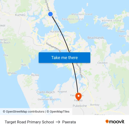 Target Road Primary School to Paerata map