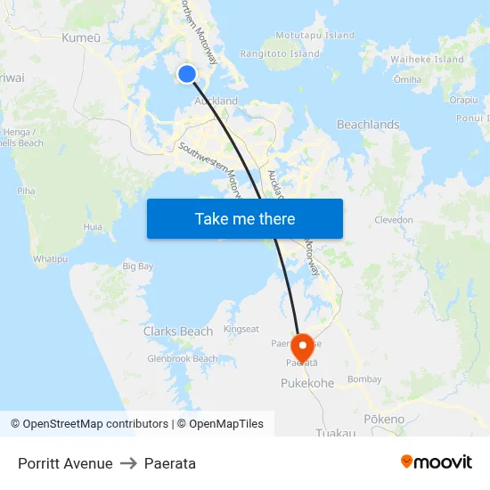 Porritt Avenue to Paerata map