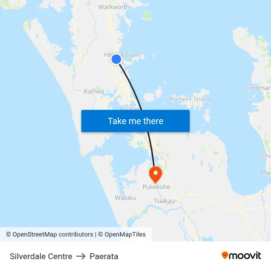 Silverdale Centre to Paerata map