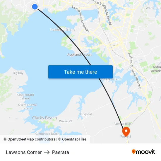Lawsons Corner to Paerata map