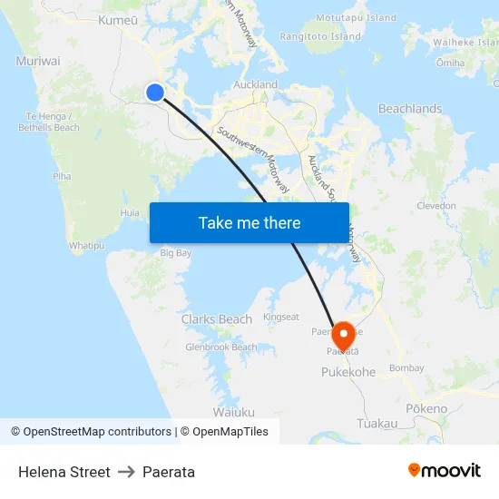 Helena Street to Paerata map