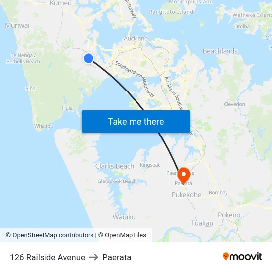 126 Railside Avenue to Paerata map