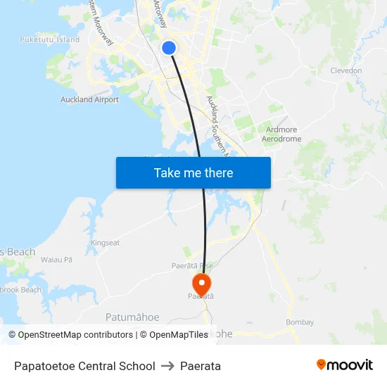 Papatoetoe Central School to Paerata map