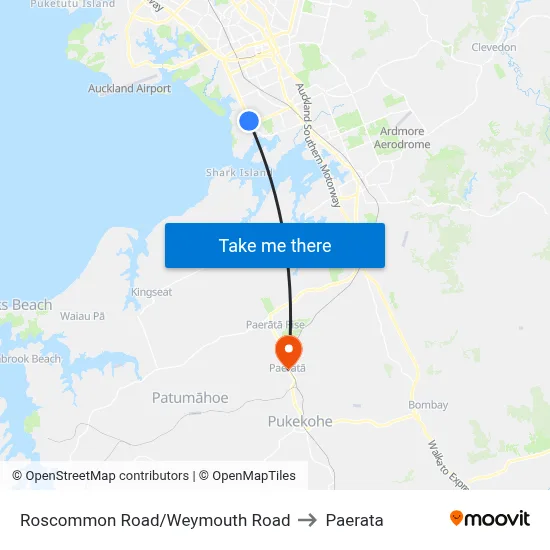 Roscommon Road/Weymouth Road to Paerata map