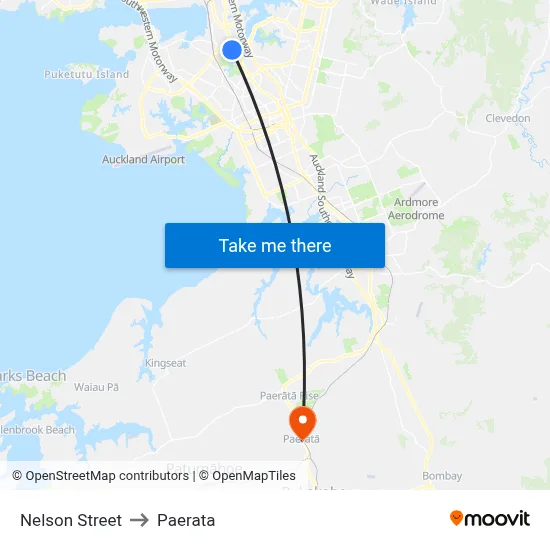 Nelson Street to Paerata map