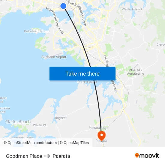 Goodman Place to Paerata map