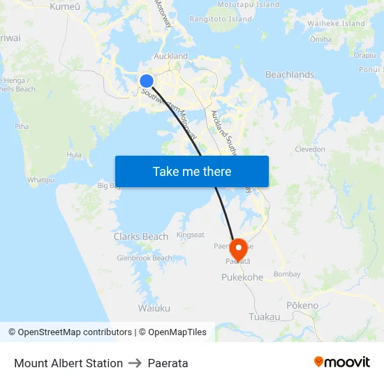Mount Albert Station to Paerata map
