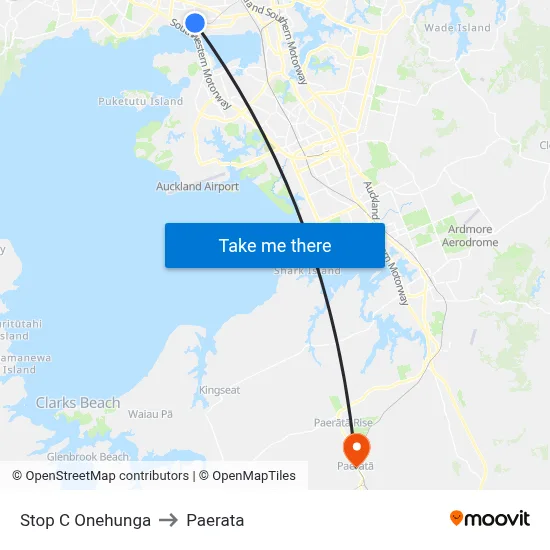 Stop C Onehunga to Paerata map