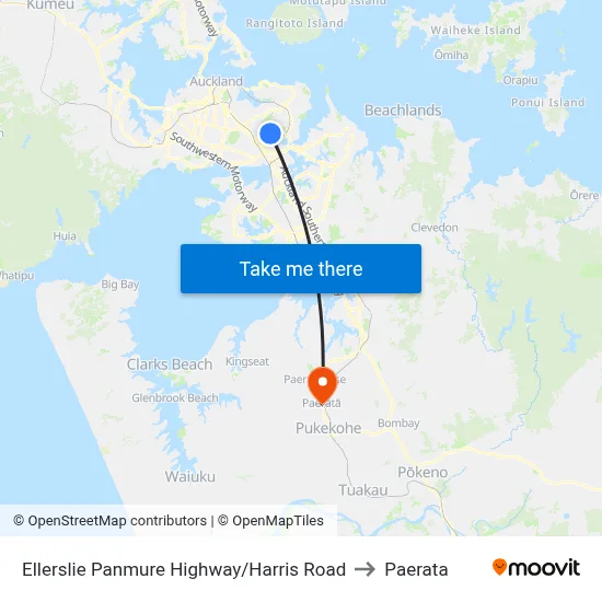 Ellerslie Panmure Highway/Harris Road to Paerata map