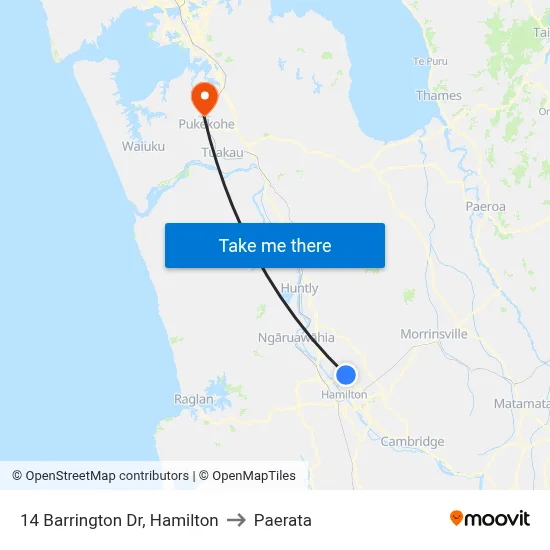 14 Barrington Dr, Hamilton to Paerata map