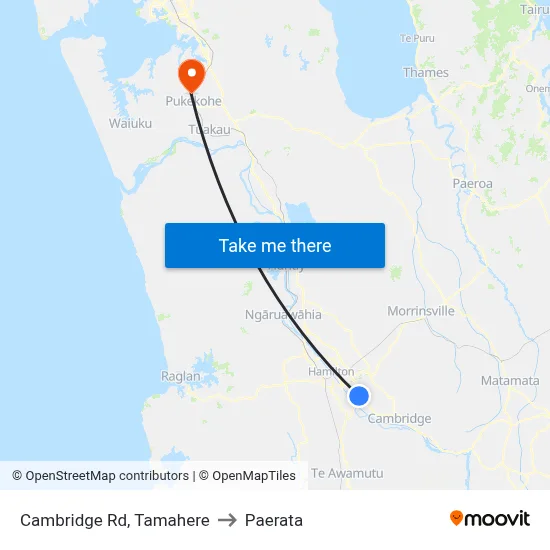 Cambridge Rd, Tamahere to Paerata map