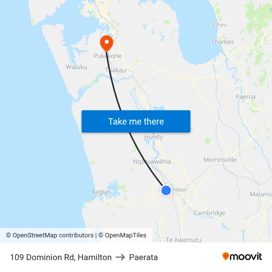 109 Dominion Rd, Hamilton to Paerata map