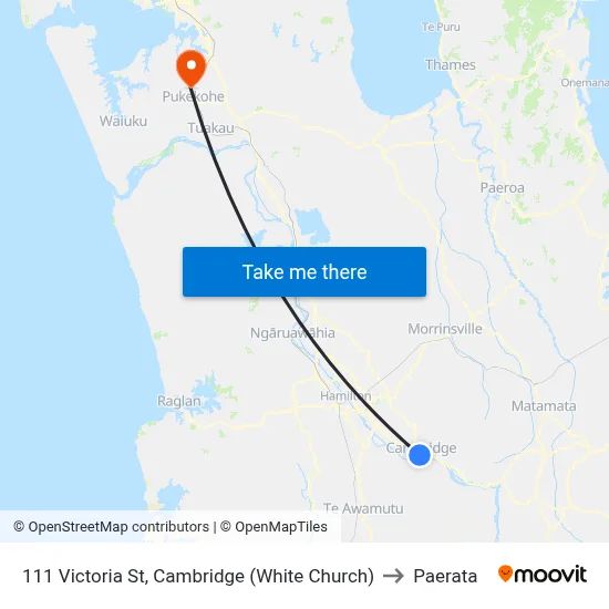 111 Victoria St, Cambridge (White Church) to Paerata map