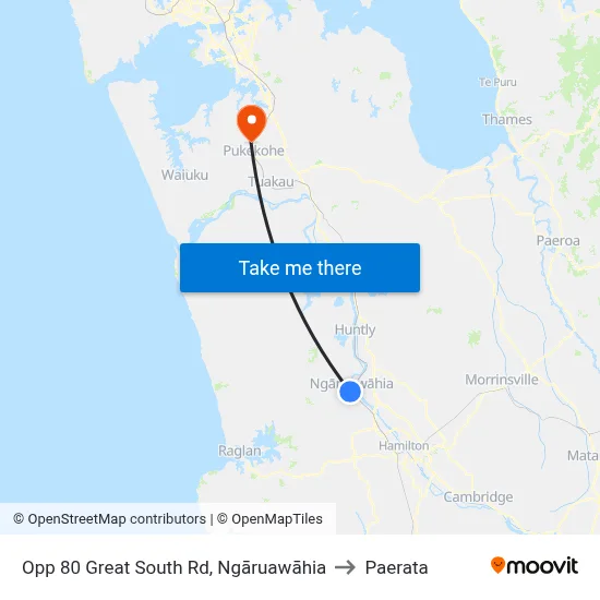 Opp 80 Great South Rd, Ngāruawāhia to Paerata map