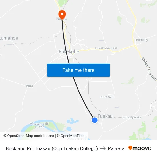 Buckland Rd, Tuakau (Opp Tuakau College) to Paerata map