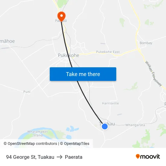 94 George St, Tuakau to Paerata map