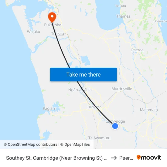 Southey St, Cambridge (Near Browning St) (Hail2ride) to Paerata map