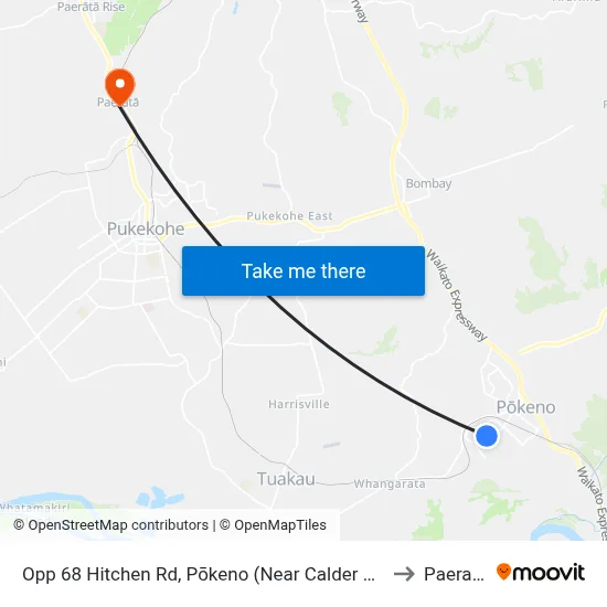 Opp 68 Hitchen Rd, Pōkeno (Near Calder Cr) to Paerata map