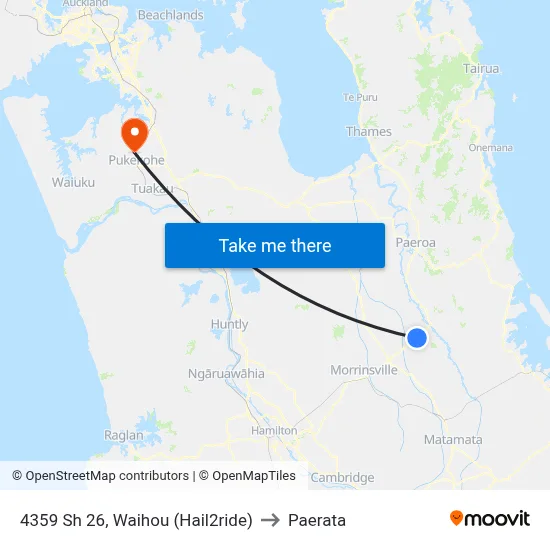 4359 Sh 26, Waihou (Hail2ride) to Paerata map