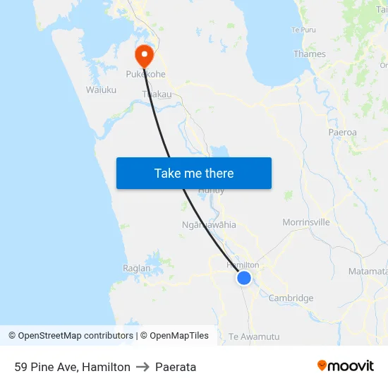 59 Pine Ave, Hamilton to Paerata map