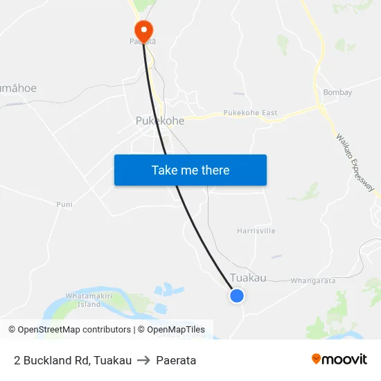 2 Buckland Rd, Tuakau to Paerata map