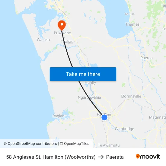 58 Anglesea St, Hamilton (Woolworths) to Paerata map