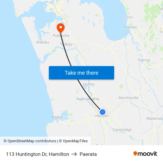 113 Huntington Dr, Hamilton to Paerata map