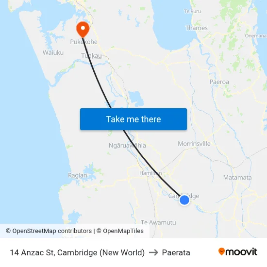 14 Anzac St, Cambridge (New World) to Paerata map