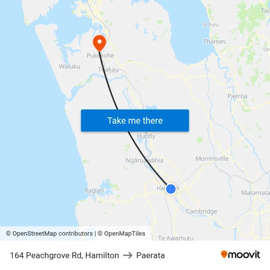 164 Peachgrove Rd, Hamilton to Paerata map