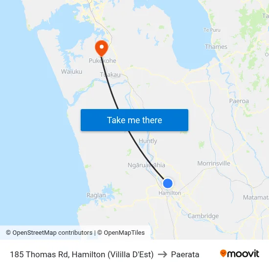 185 Thomas Rd, Hamilton (Vililla D'Est) to Paerata map