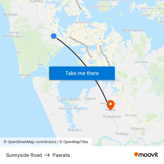 Sunnyside Road to Paerata map