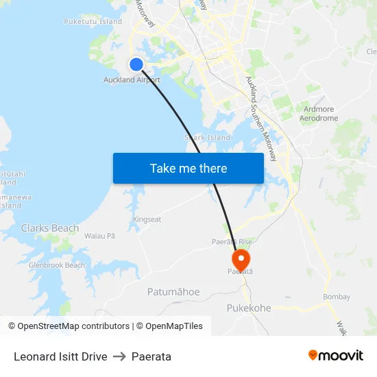 Leonard Isitt Drive to Paerata map