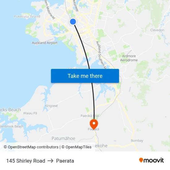 145 Shirley Road to Paerata map