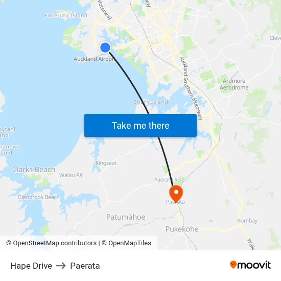 Hape Drive to Paerata map