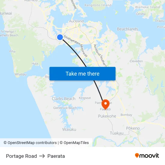 Portage Road to Paerata map
