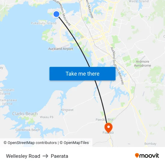 Wellesley Road to Paerata map