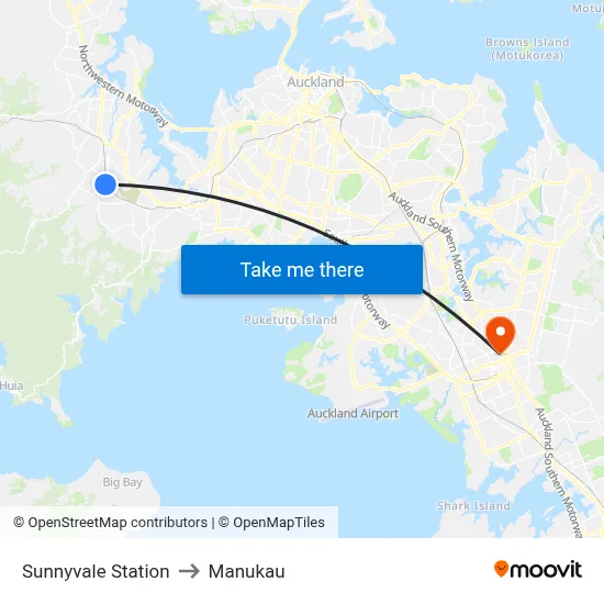 Sunnyvale Station to Manukau map