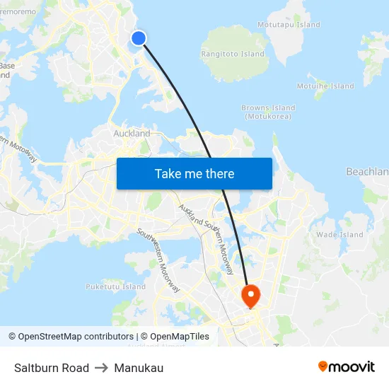 Saltburn Road to Manukau map