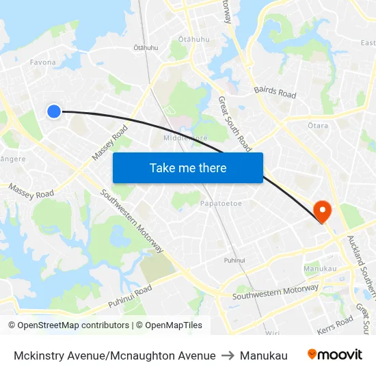 Mckinstry Avenue/Mcnaughton Avenue to Manukau map