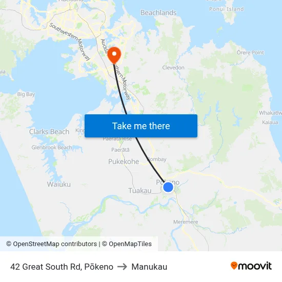 42 Great South Rd, Pōkeno to Manukau map