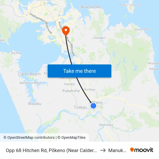 Opp 68 Hitchen Rd, Pōkeno (Near Calder Cr) to Manukau map