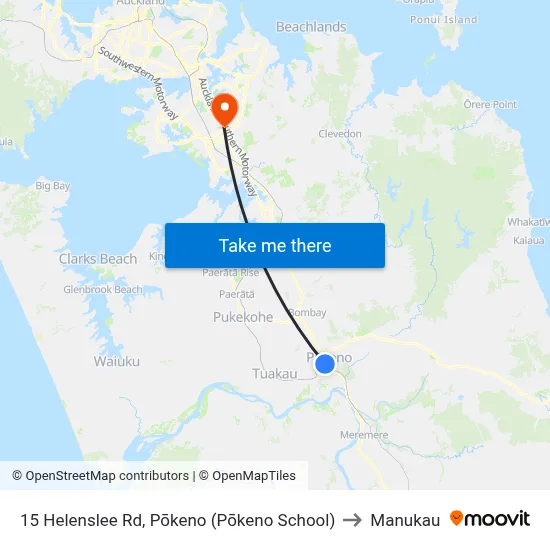 15 Helenslee Rd, Pōkeno (Pōkeno School) to Manukau map
