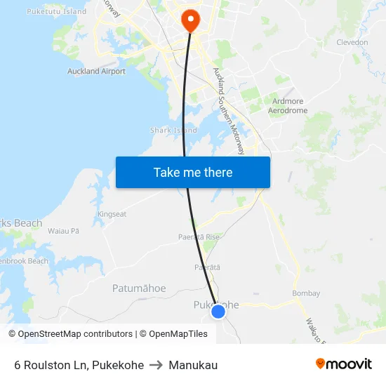 6 Roulston Ln, Pukekohe to Manukau map